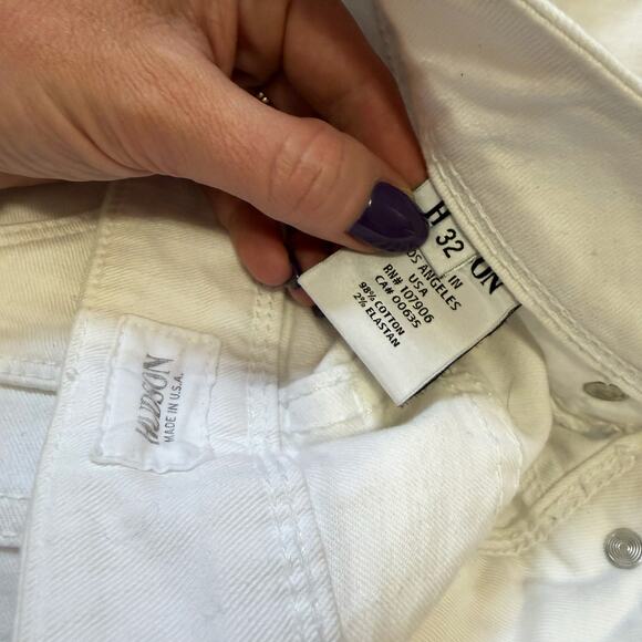Hudson Ginny Crop Straight Cuff White Size 32 - Picture 5 of 8